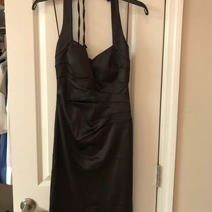 Cache Satin/Peau Dress Chocolate Brown